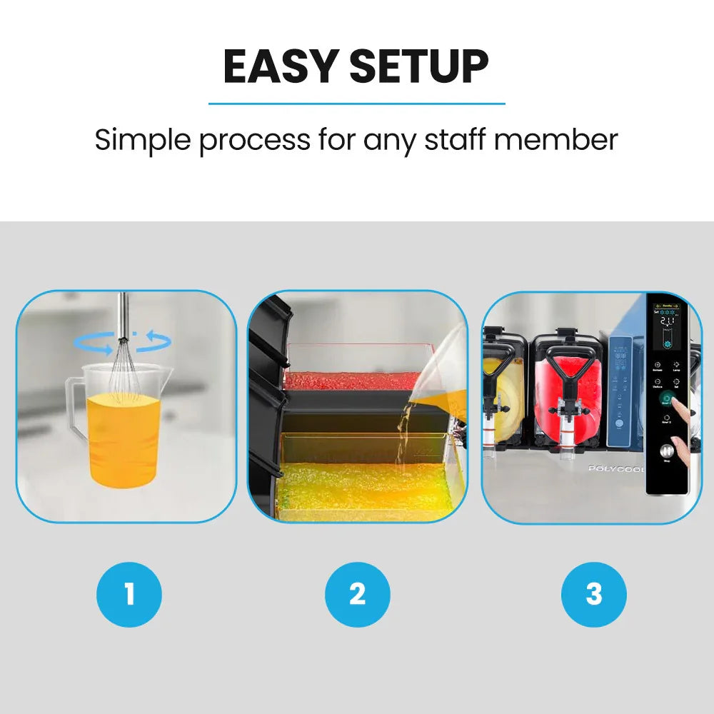 9L Triple Tank Slushie Machine, Independent Digital Control Slushy Maker