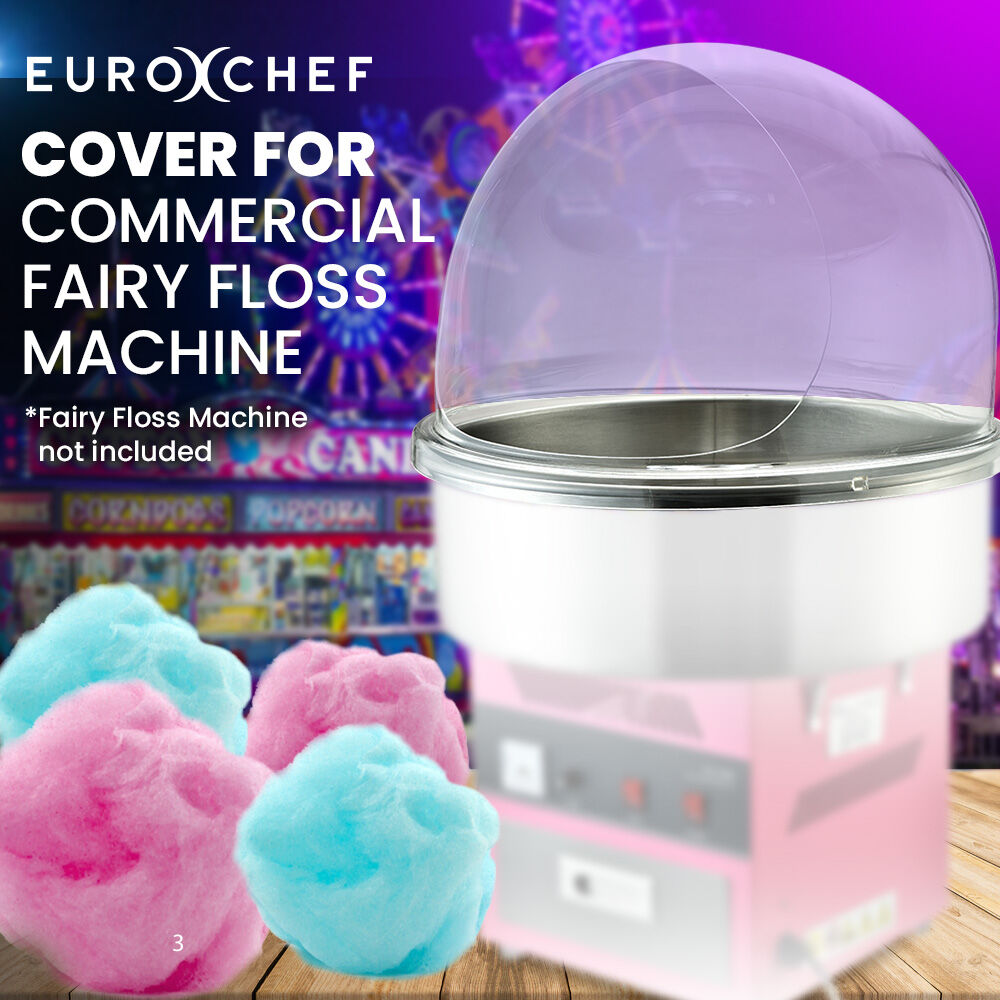 Commercial Fairy Floss Cotton Candy Maker Machine Bubble Cover 52cm