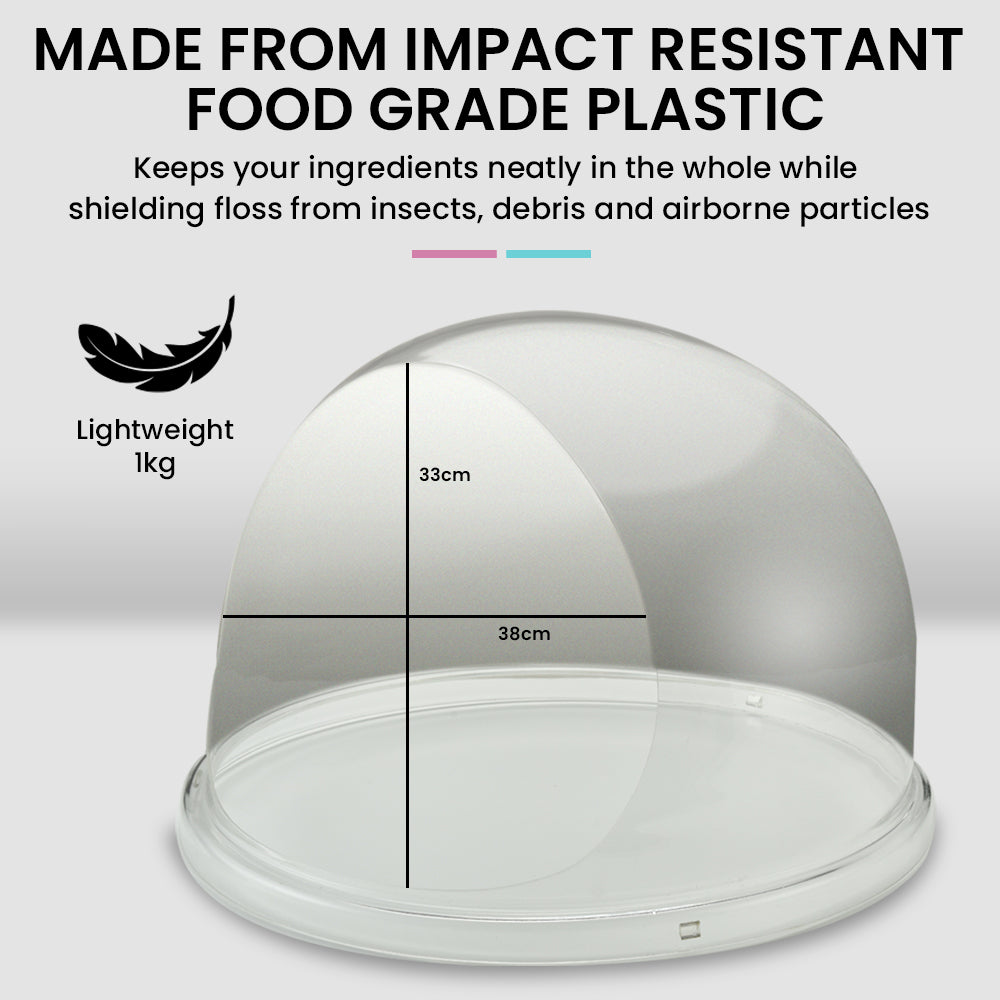 Commercial Fairy Floss Cotton Candy Maker Machine Bubble Cover 52cm