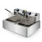 Commercial Double Tank Deep Fryer – 2400W×2, 60–200°C, Stainless Steel