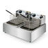 Commercial Double Tank Deep Fryer – 2400W×2, 60–200°C, Stainless Steel