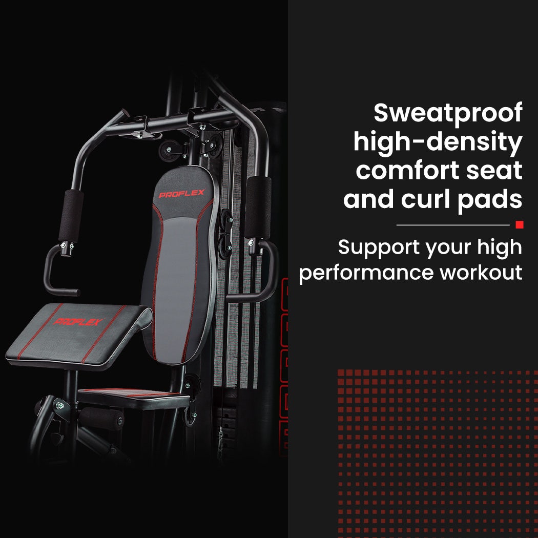 Multi-Station Compact Home Gym Set, 150lbs Weight Plates- M8000