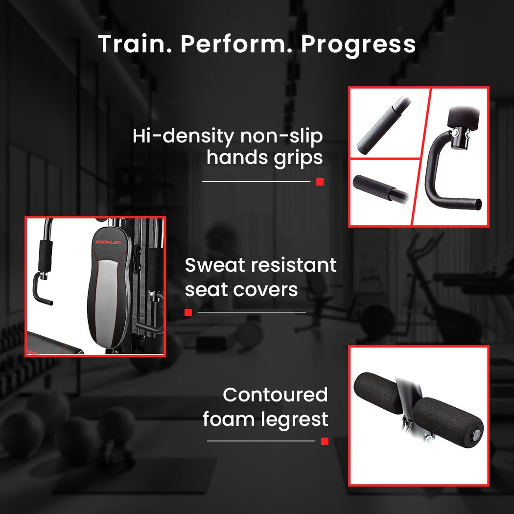 Multi-Station Compact Home Gym Set, 150lbs Weight Plates- M8000