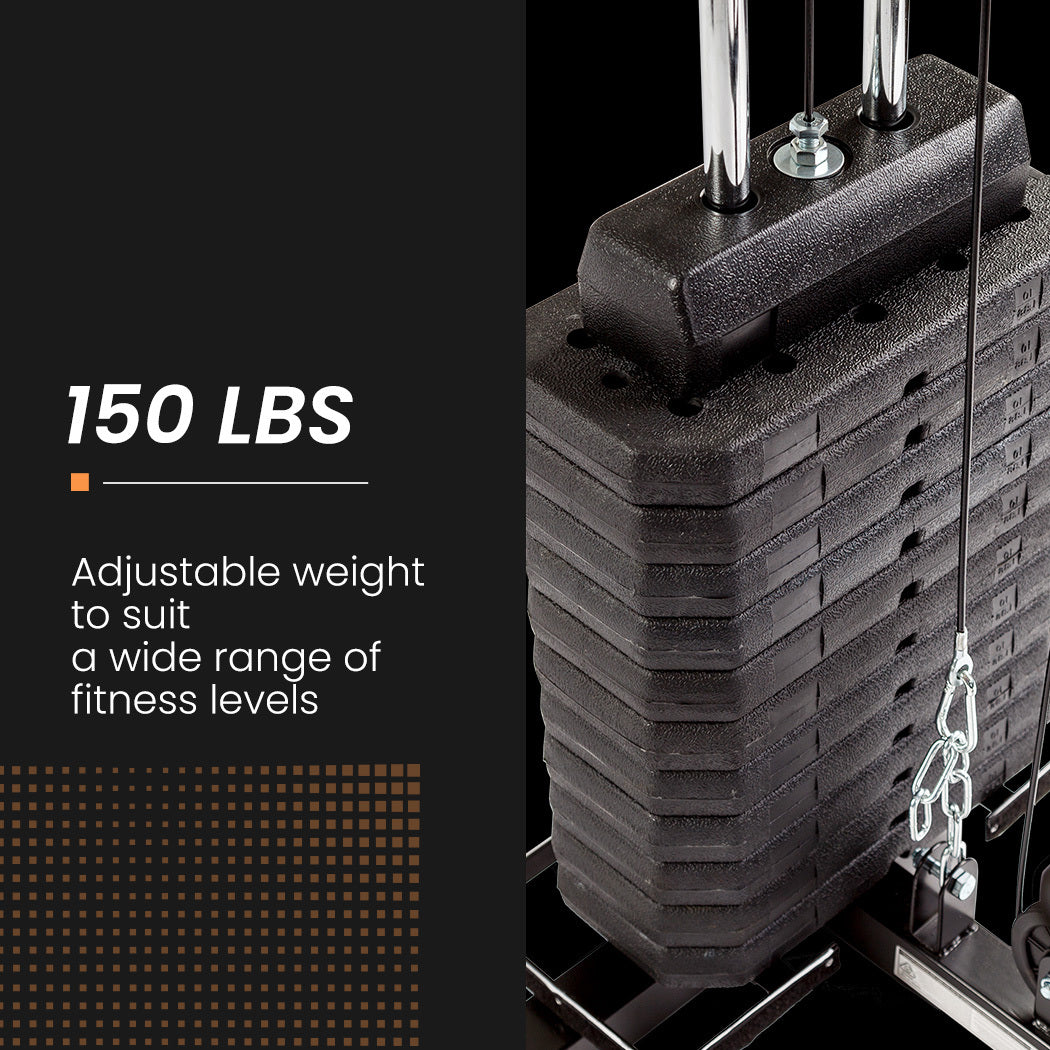 Multi-Station Home Gym Set with 98lbs Weight Plates- M8000