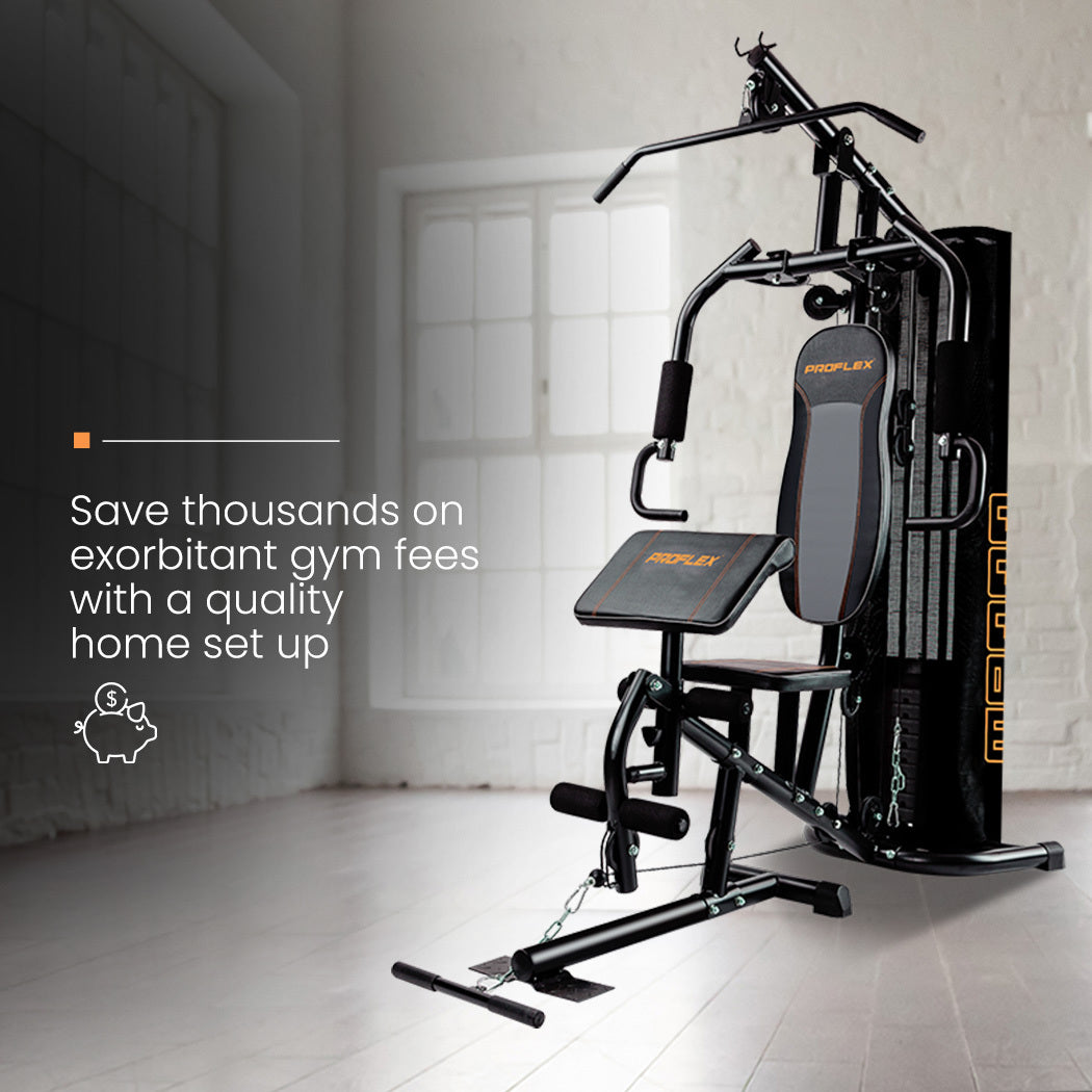 Multi-Station Home Gym Set with 98lbs Weight Plates- M8000