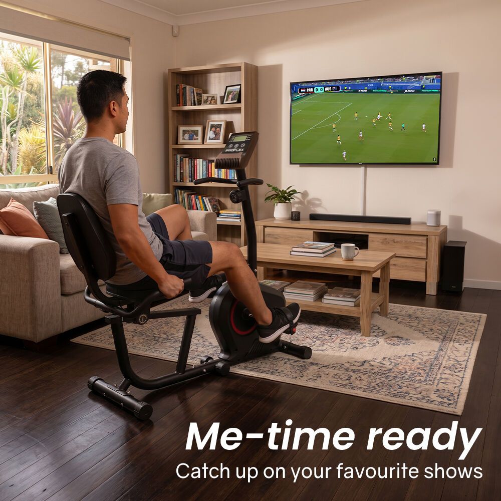 Magnetic Recumbent Exercise Bike, LCD Display, Heart Rate Sensors, Adjustable Seat, 8-Level Resistance, Comfortable Seated Home Cardio Fitness Machine