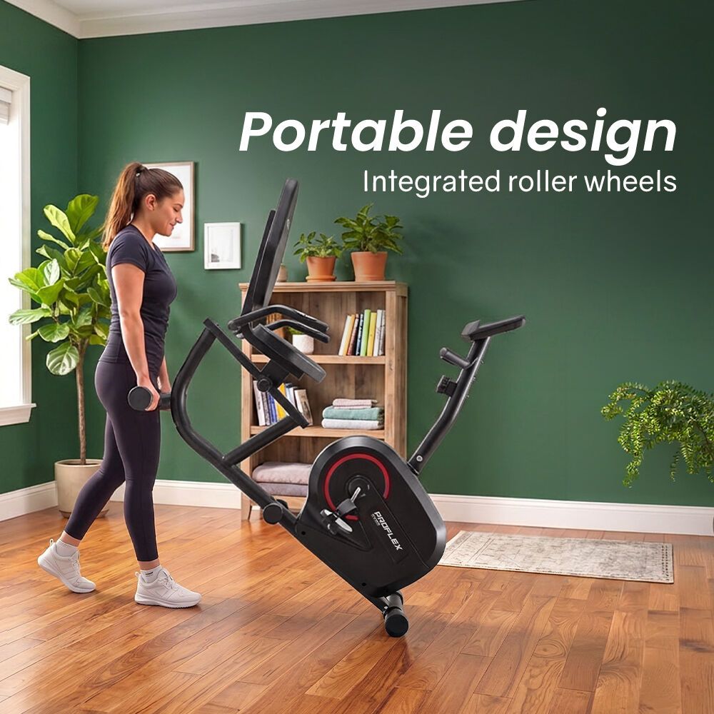 Magnetic Recumbent Exercise Bike, LCD Display, Heart Rate Sensors, Adjustable Seat, 8-Level Resistance, Comfortable Seated Home Cardio Fitness Machine