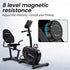 Magnetic Recumbent Exercise Bike, LCD Display, Heart Rate Sensors, Adjustable Seat, 8-Level Resistance, Comfortable Seated Home Cardio Fitness Machine