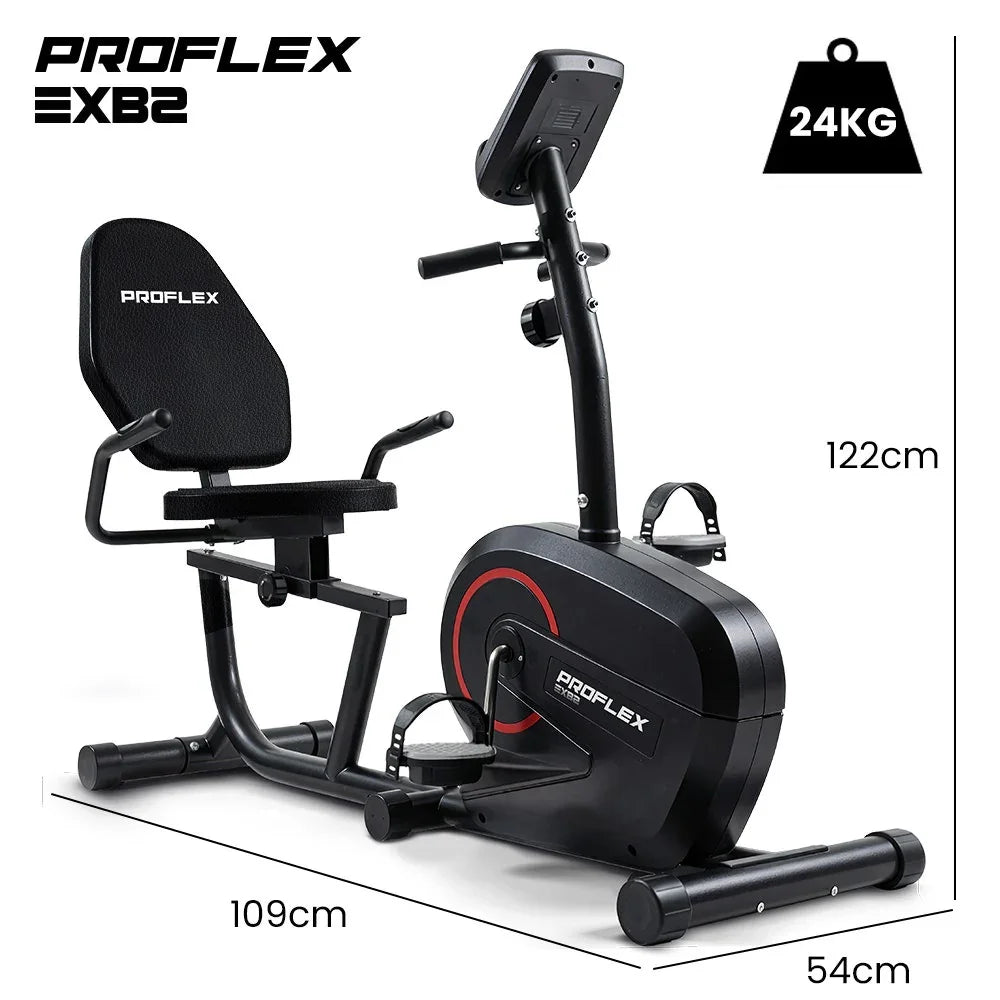 Magnetic Recumbent Exercise Bike, LCD Display, Heart Rate Sensors, Adjustable Seat, 8-Level Resistance, Comfortable Seated Home Cardio Fitness Machine