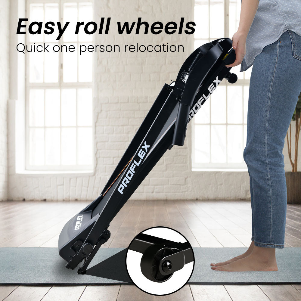 TRX3 Electric Treadmill, Compact Size, Foldable, USB/MP3, Pulse Sensors