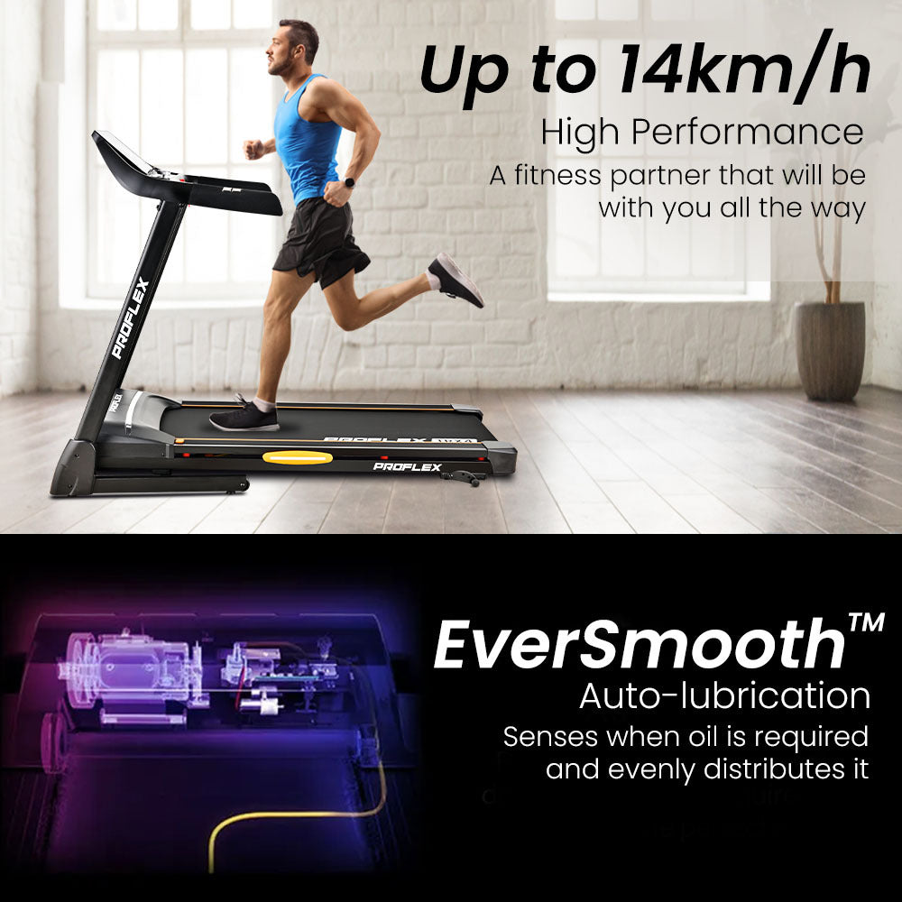 TRX4 Electric Treadmill, Medium Size, Foldable, Suspension, Bluetooth, USB/MP3, Pulse Sensors, Fitness Tracker