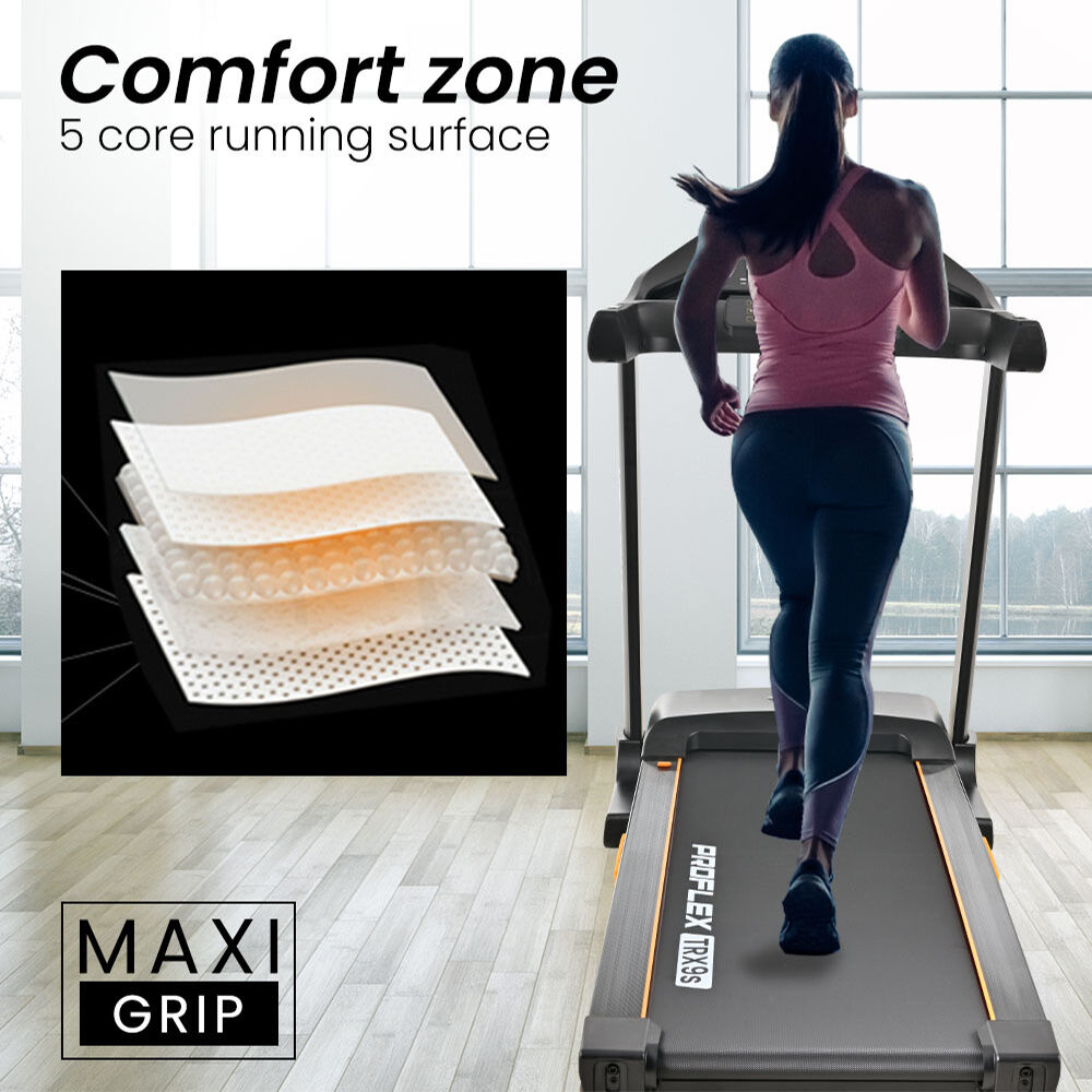 TRX9s Electric Treadmill, Large Size, 450mm Belt, 10-inch display, Foldable, Suspension, Auto Incline, WiFi, Bluetooth, Pulse Sensors