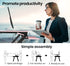 Fortia Desk Riser 90cm Wide Adjustable Sit to Stand for Dual Monitor, Keyboard, Laptop, Pink