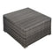 LONDON RATTAN Outdoor Wicker Coffee Table Patio Furniture 1 Piece, Grey