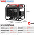 3.6kW Peak 3.2kW Open Frame Inverter Generator, 2x15A, 11L Tank, Portable, Backup