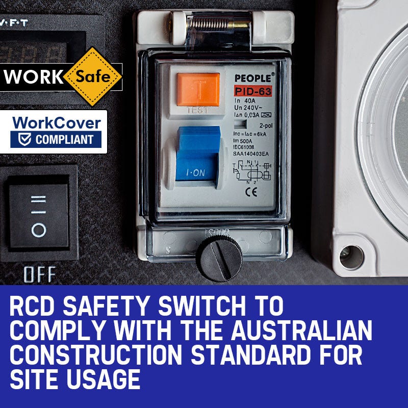 Portable Petrol Generator 8.4kW Max 6kW Rated Single Phase 18HP 420cc 4-Stroke Engine