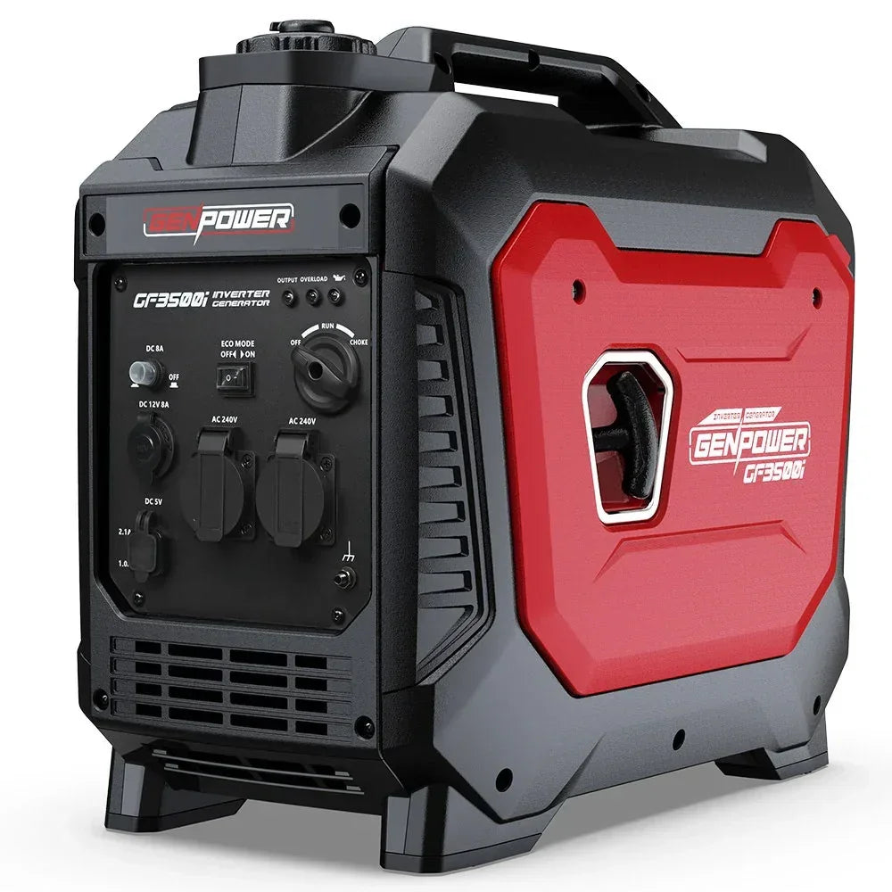 3.5kW Peak 3kW Enclosed Inverter Generator, 2x15A, 12V, USB, Portable, Compact, Camping, Backup