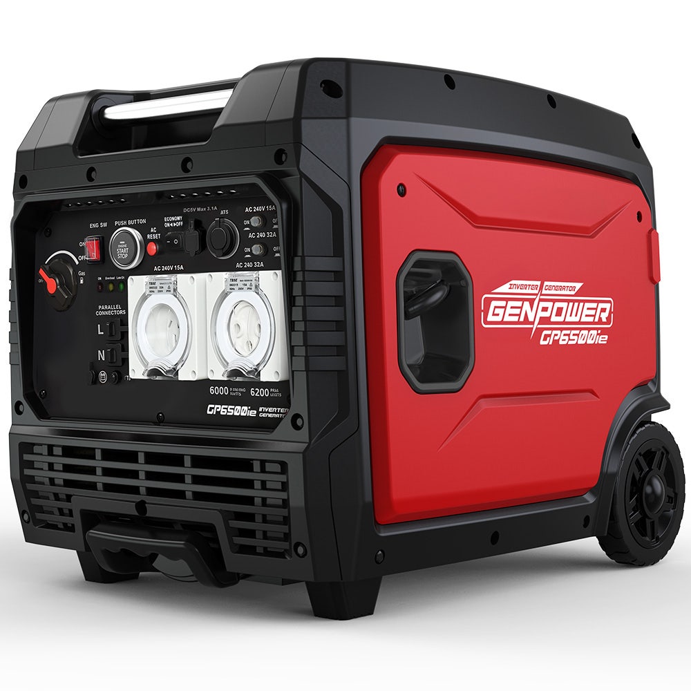 6.2kW Peak 6.0kW Inverter Generator, Push Button & Remote Start, 15L Tank, Portable w/ Wheels, Camping, Backup