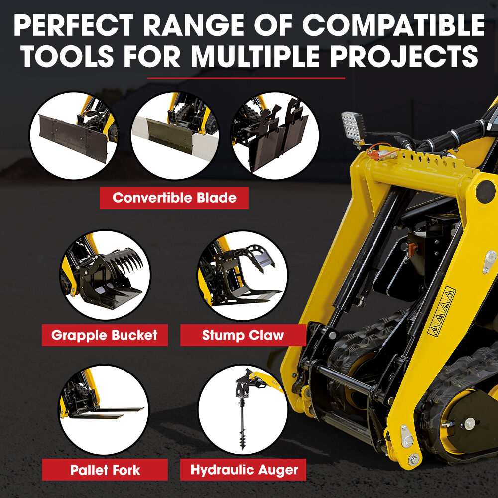 BAUMR-AG Stump Bucket Grapple Fork Accessory for BSR5000 Mini Loader Skid Steer, Quick Connect Hydraulics, for Moving Logs, Scrap