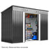 Galvanised Steel Garden Shed 2.38 x 1.31 x 1.82m, with 2 Sliding Doors, 2 Air Vents, Skillion Roof, Floor Frame