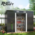 Galvanised Steel Garden Shed 2.38 x 1.31 x 1.82m, with 2 Sliding Doors, 2 Air Vents, Skillion Roof, Floor Frame