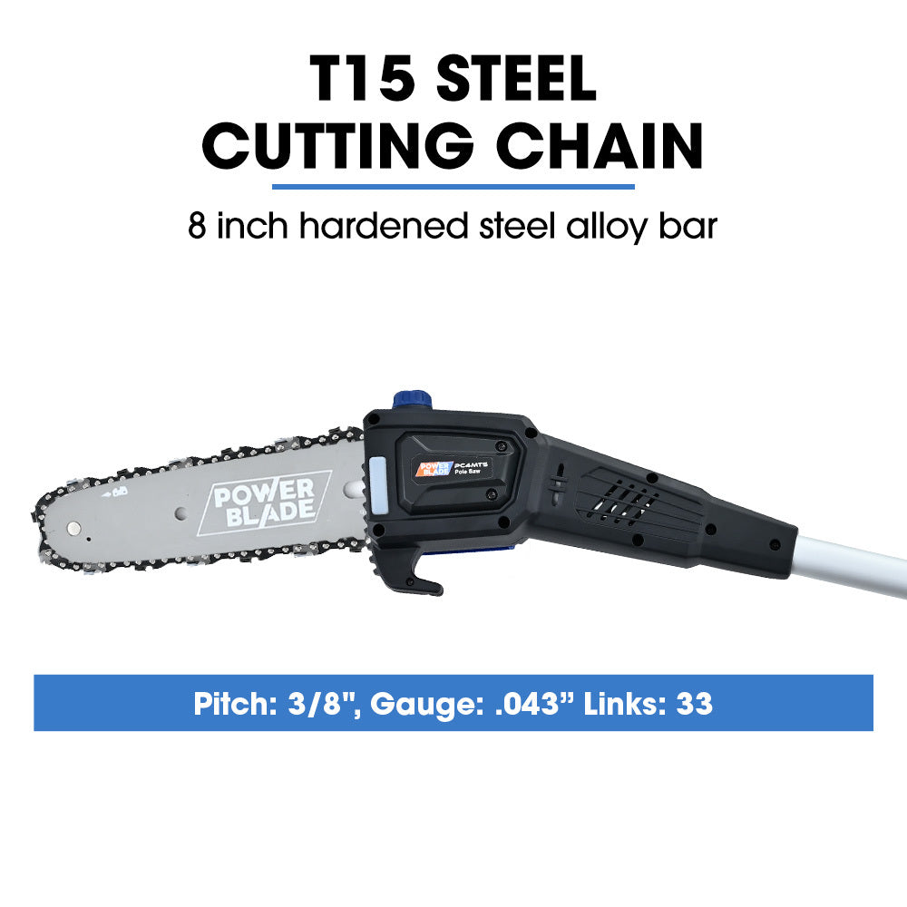 POWERBLADE 20V Cordless Pole Saw & Hedge Trimmer Combo, 8