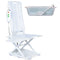 EQUIPMED Motorised Bath Lift Chair, Electric Battery Operated Reclining Seat, Bathing Aid for Elderly & Disabled, 136kg Capacity White