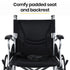 EQUIPMED 20 Inch Folding Wheelchair Lightweight Aluminium Portable with Park Brakes, Black