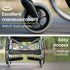 EQUIPMED 20 Inch Folding Wheelchair Lightweight Aluminium Portable with Park Brakes, Black