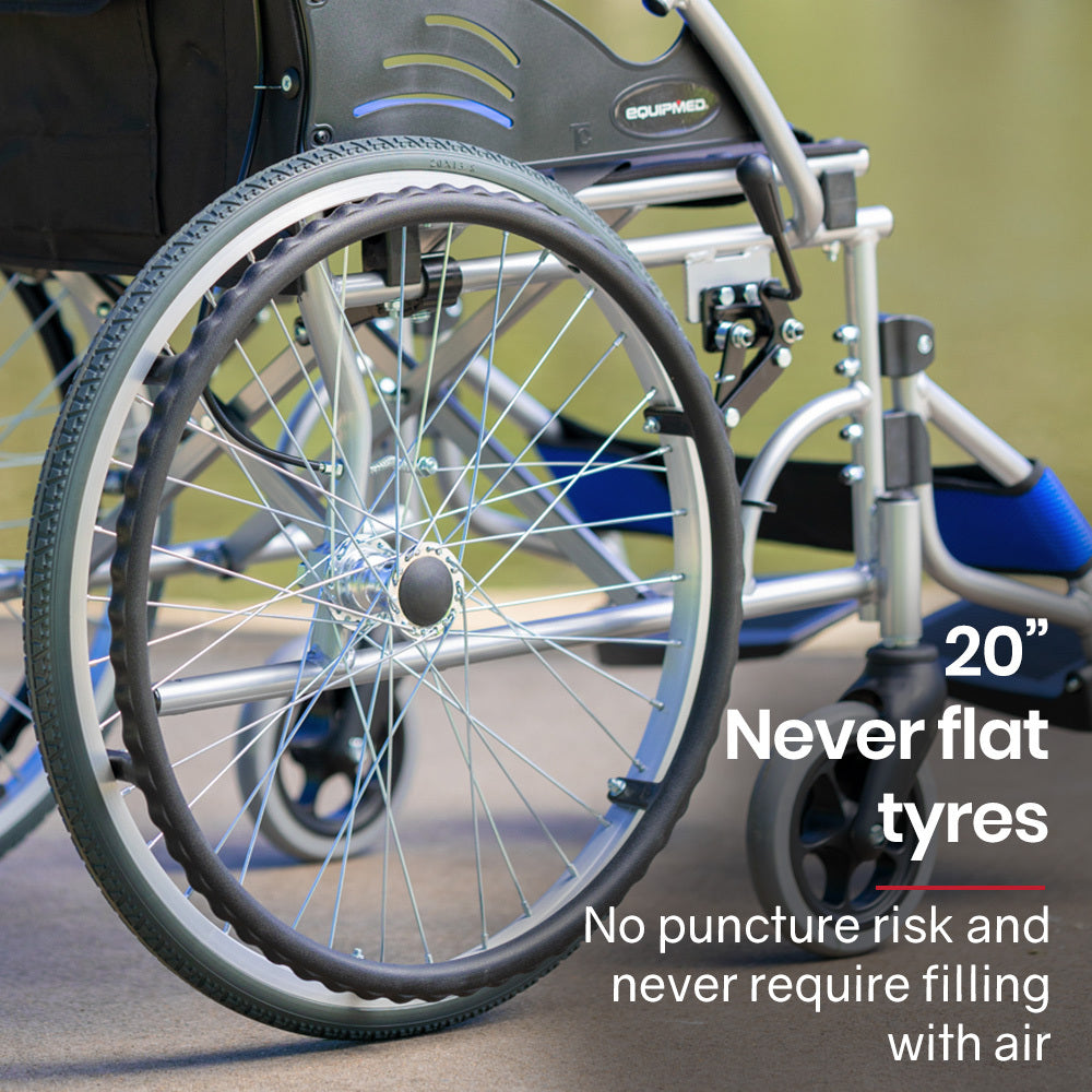 EQUIPMED Folding Aluminium Wheelchair, 20