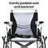 EQUIPMED Folding Aluminium Wheelchair, 20" Wheels, Park Brakes, 100kg Capacity, Grey/Black