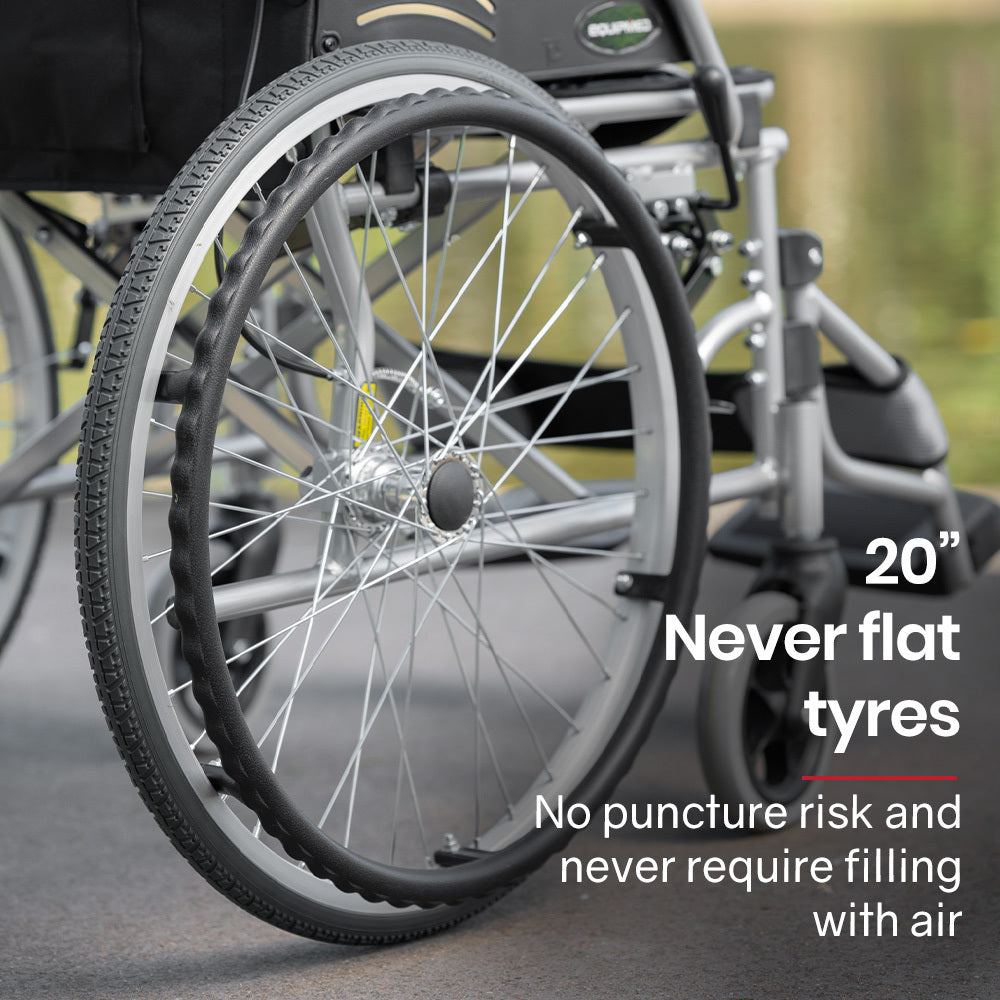 EQUIPMED Folding Aluminium Wheelchair, 20