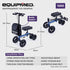 EQUIPMED Knee Scooter Walker, 10 inch Tyres Dual Brakes Bag - Broken Leg Ankle Foot Mobility - Crutches Alternative - Blue