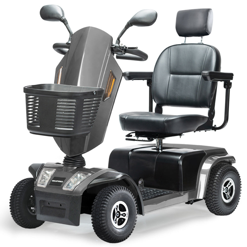 Mobility Scooter, S-XXL comfortable size for all riders, 30km Max Range, 180kg capacity, Grey