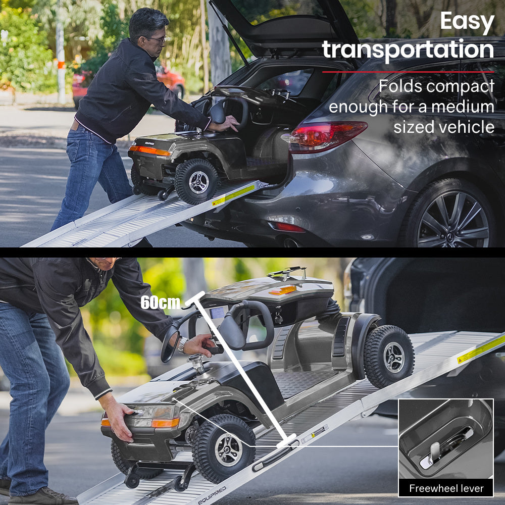 Mobility Scooter, S-XXL comfortable size for all riders, 30km Max Range, 180kg capacity, Grey