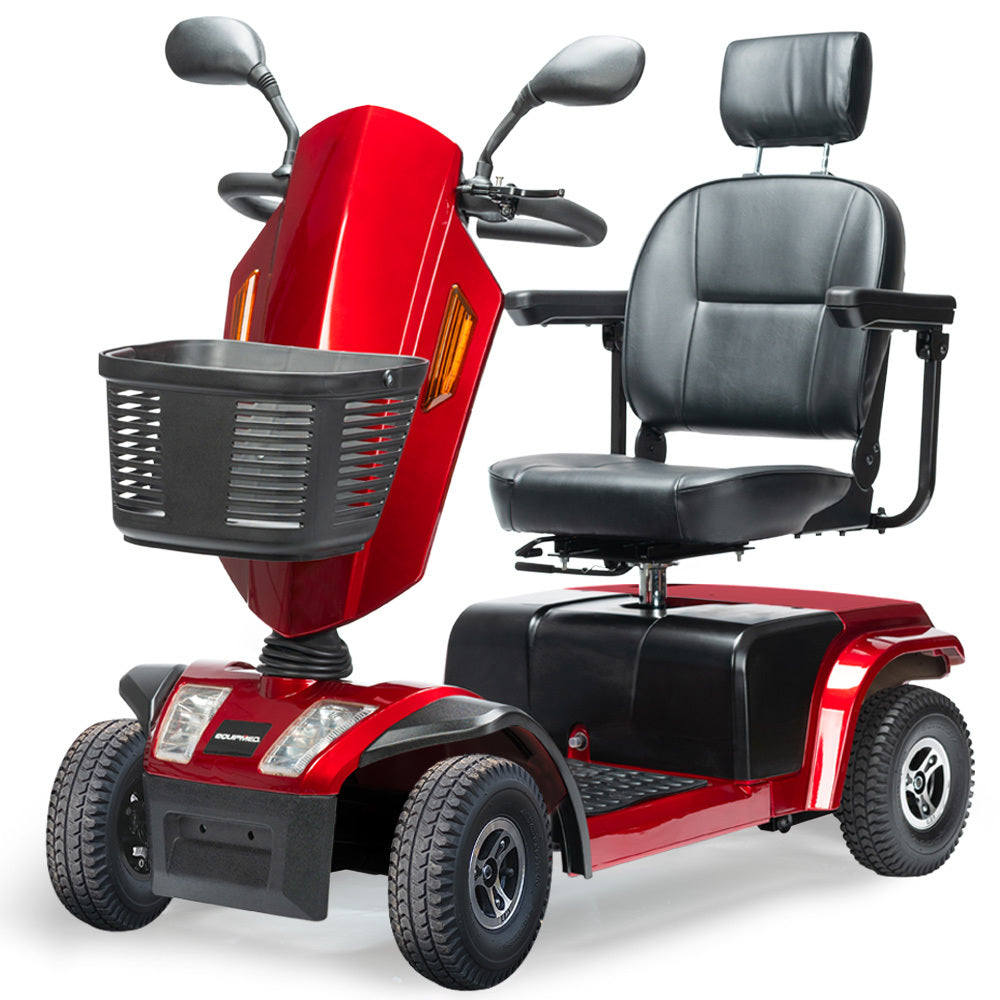 VentureCruise Mobility Scooter, S-XXL comfortable size for all riders, 30km Max Range, 180kg capacity, Red