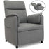 FORTIA Electric Armchair Recliner, Single Fabric Chair, Grey