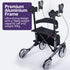 EQUIPMED Upright Rollator Walker with Forearm Rest Supports, Mobilty Aid with Seat, Grey
