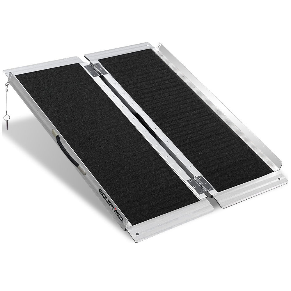 91cm Portable Folding Aluminium Access Ramp, 272kg Rated, Black Ultra-Grip, for Wheelchair, Mobility Scooter