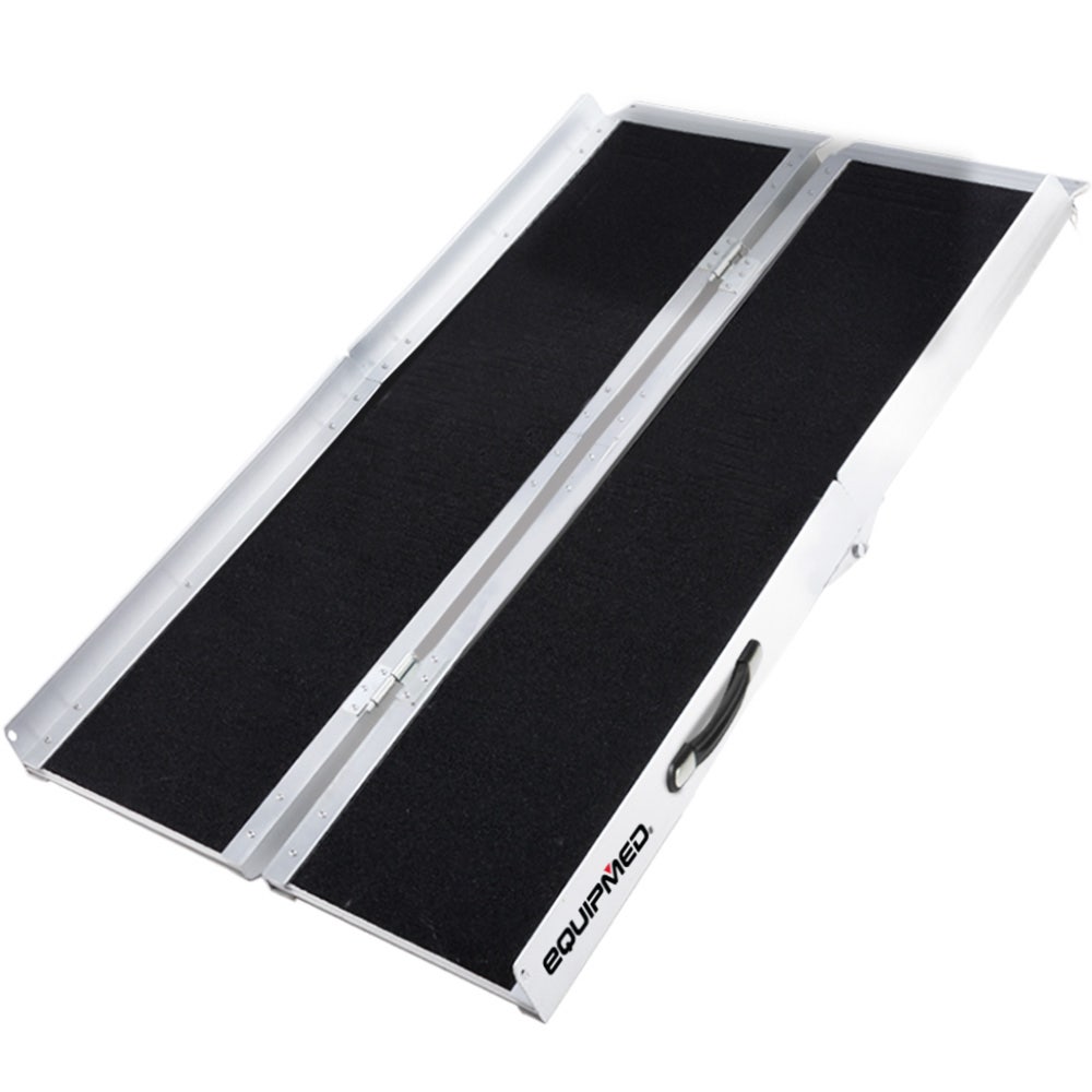 EQUIPMED 152cm Portable Folding Aluminium Access Ramp, 272kg Rated, for Wheelchair, Mobility Scooter, Rollator