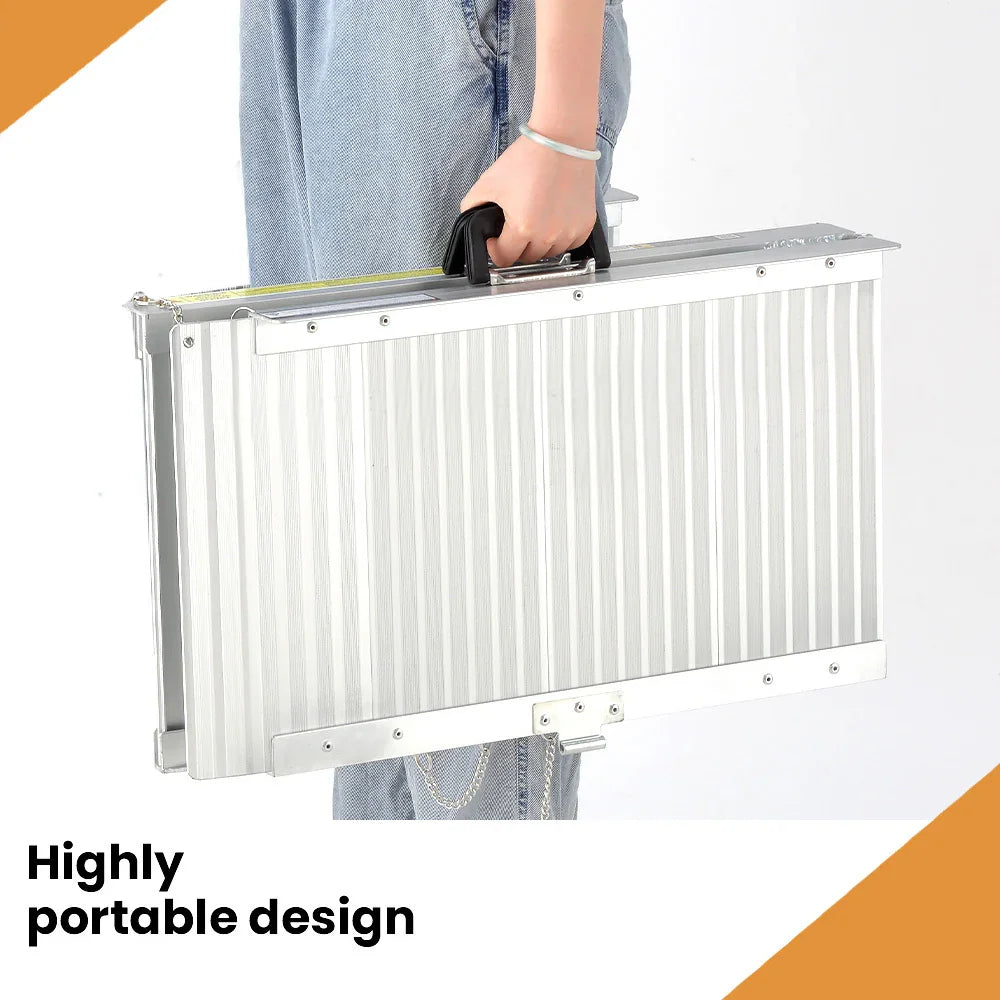 182cm Portable Folding Aluminium Access Ramp, 272kg Rated, for Wheelchair, Mobility Scooter, Rollator