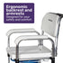 Equipmed Rolling Commode Shower Chair Over Toilet Bedside, 136kg, White/Blue