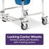 Equipmed Rolling Commode Shower Chair Over Toilet Bedside, 136kg, White/Blue