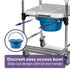 Equipmed Rolling Commode Shower Chair Over Toilet Bedside, 136kg, White/Blue
