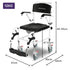 Equipmed Commode Shower Chair, Over Toilet or Bedside 136kg Capacity Aluminium frame with Wheels, Black