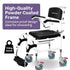 Commode Shower Chair, Over Toilet or Bedside 136kg Capacity Aluminium frame with Wheels, Black