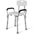 Shower Chair Bath Seat 120kg Capacity, with Arms, Adjustable Height, for Elderly, White