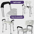 Shower Chair Bath Seat 120kg Capacity, with Arms, Adjustable Height, for Elderly, White