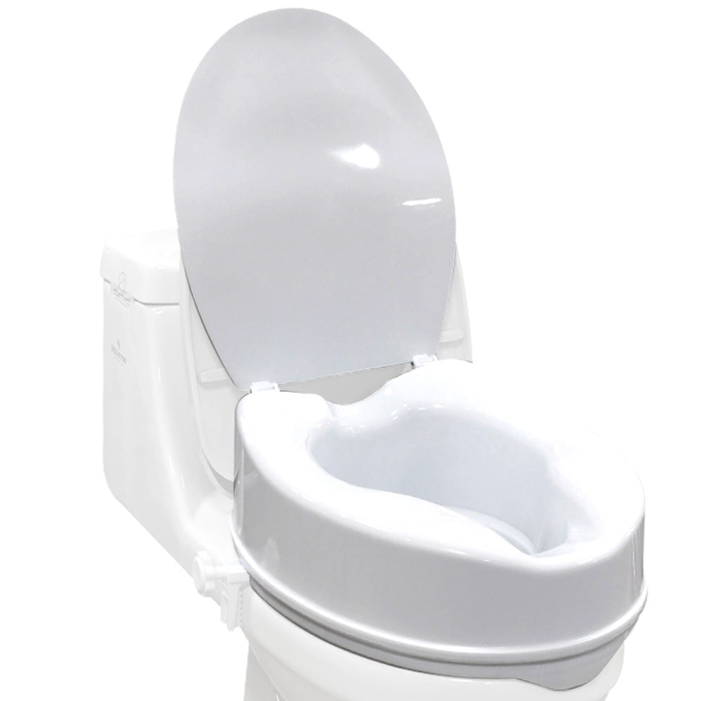Raised Over Toilet Seat, 10cm Riser, 125kg Capacity, Raiser with Lid, White
