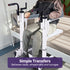 4in1 Patient Lift Transfer Chair, Manual Height Adjustment, Shower Compatible, Over Toilet, Removable Commode, for Seniors Elderly Disabled